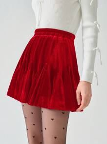 Enchnt Minifalda con volantes romántica y preciosa para mujer, ideal para la primavera/verano, dulce y elegante para el Día de San Valentín, cumpleaños, fiesta y cita