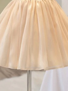 Girls' Pearl Princess Dress, Champagne Color, Wedding Flower Girl Party Formal Dress - Champagne - View 3