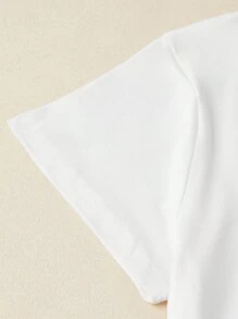 INAWLY Camiseta de manga corta de verano con gráfico impreso de concha y letra para mujeres