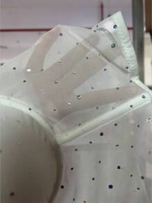 Flirla Plus Size Solid Color Wide Strap Minimalist Tank Top, Casual Daily Wear - White - View 7