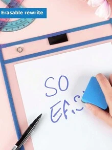 1/2/4/6/8/10 件装可重复使用文件收纳袋，超大可书写可擦写口袋，透明耐用塑料保护纸，教师学校教室用品，返校必备，新年、生日、派对装饰创意礼物，返校季，学习用品，耐用，易用，可作为礼物，用途广泛 - 彩色 - 查看 5