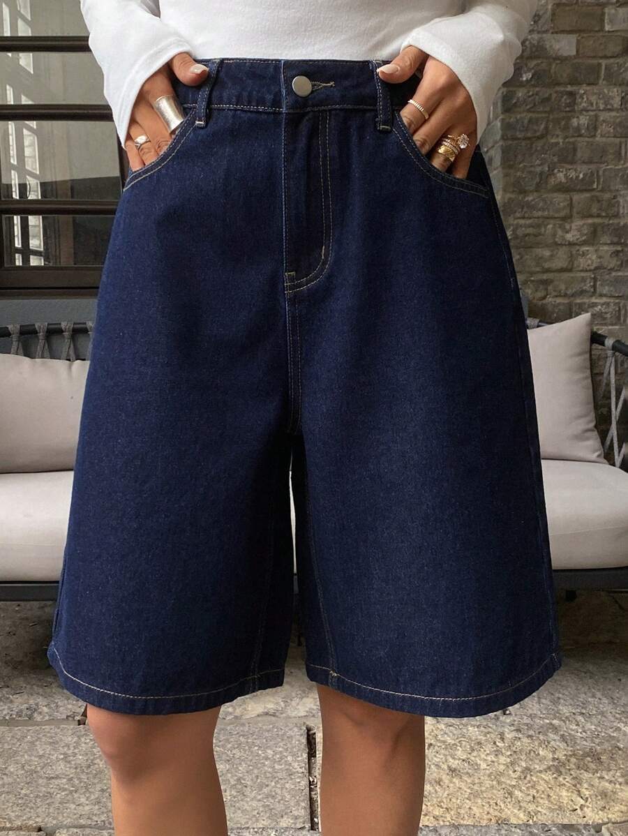 Livesso Women's New Autumn Denim Bermuda Shorts Women Jeans - Blue - View 1