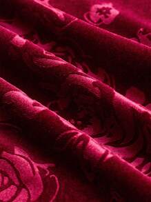 Allurite Robe moulante à fines bretelles en velours gaufré vintage élégante pour femme, rouge, pour la Saint-Valentin. Longue robe pour femme, robe de Saint-Valentin, robe sexy pour femme, robe rouge élégante et classique, robe vintage pour femme, robe sans bretelles