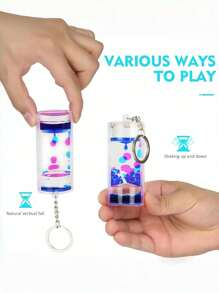 1 件感官玩具液体钥匙扣坐立不安玩具减压礼物动能计时器镇静专注工具派对礼物圣诞生日礼物便携 - 彩色 - 查看 6