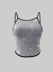 Zolique Women's Edged Sparkling Camisole/Tank Top, Sparkly Tops, Tank Tops Women