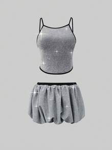 Zolique Women's Edged Sparkling Camisole/Tank Top, Sparkly Tops, Tank Tops Women