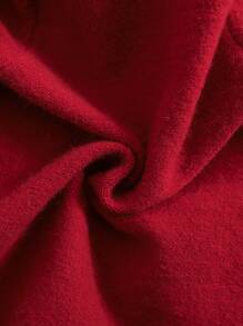 SHEIN Newborn Baby Girls' Christmas Colorblock Hooded Knit Romper For Autumn/Winter - Red - View 6