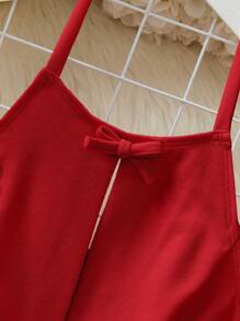 SHEIN EZwear Top de tirantes rojo de corte regular con abertura de hombro y tejido de punto en unicolor para mujer