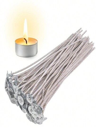 50 peças de pavios de vela encerados de fibra natural de 15 cm para fabricação de velas faça você mesmo, suprimentos para artesanato doméstico, pavio de cera de soja artesanal, velas de aromaterapia, suprimentos para presentes para festas de casamento, decorações de Natal, presentes de relaxamento