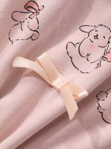 DAZY Young Girl Slogan Cartoon Print Ruffle Trim Round Neck Cute Tank Top,Girls Summer Outfits - Pink - View 5