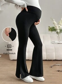 SHEIN Leggings largos de punto casuales de uso diario para embarazadas