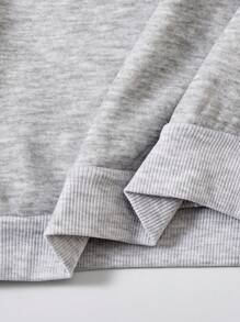 SHEIN 2pcs Tween Boy Casual Fleece Sweatshirt Set - Multicolor - View 5