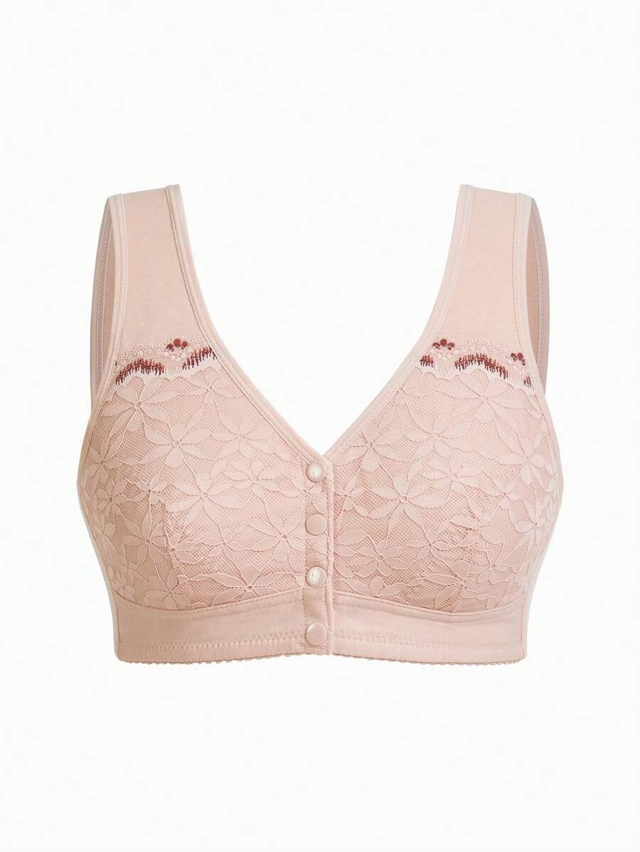 BloomMama 1pc Standard Size Women Front Hook Nursing Bra - Apricot - View 1