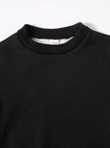 SHEIN 2pcs Tween Boy Casual Fleece Sweatshirt Set - Multicolor - View 3