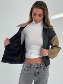 Aloruh Women's Casual Barn Women Pu Leather Jacket - Multicolor - View 6