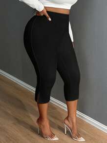 SHEIN SXY Plus Size Leggings - Black - View 3