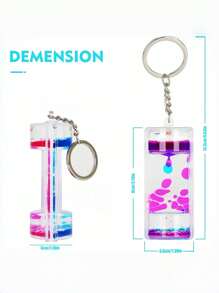 1 件感官玩具液体钥匙扣坐立不安玩具减压礼物动能计时器镇静专注工具派对礼物圣诞生日礼物便携 - 彩色 - 查看 2