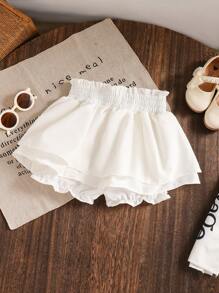 Genkimix Kids Young Girl Cute Multi-Layer Ruffle Skort, Family OutfitSpring/Summer