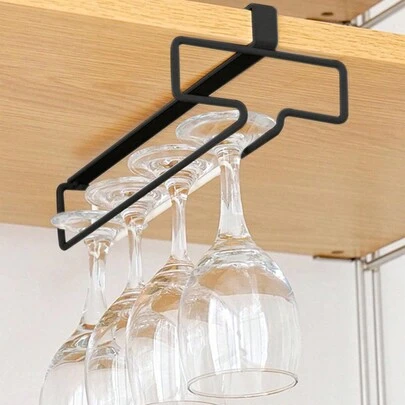 SHEIN 1件装铁艺玻璃壁挂式储物架，适用于家居和厨房，情人节、婚礼、生日、厨房配件、客厅装饰