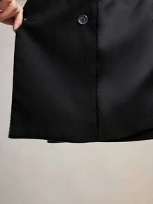 BizChic Blazer informal de mujer de doble capa con solapa a cuadros y parches, conjunto de ropa de mujer de otoño con aislamiento térmico