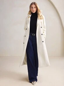 BizChic 女士复古红色衬里夹克，圣诞节、感恩节保暖长袖外套 - 米色 - 查看 1