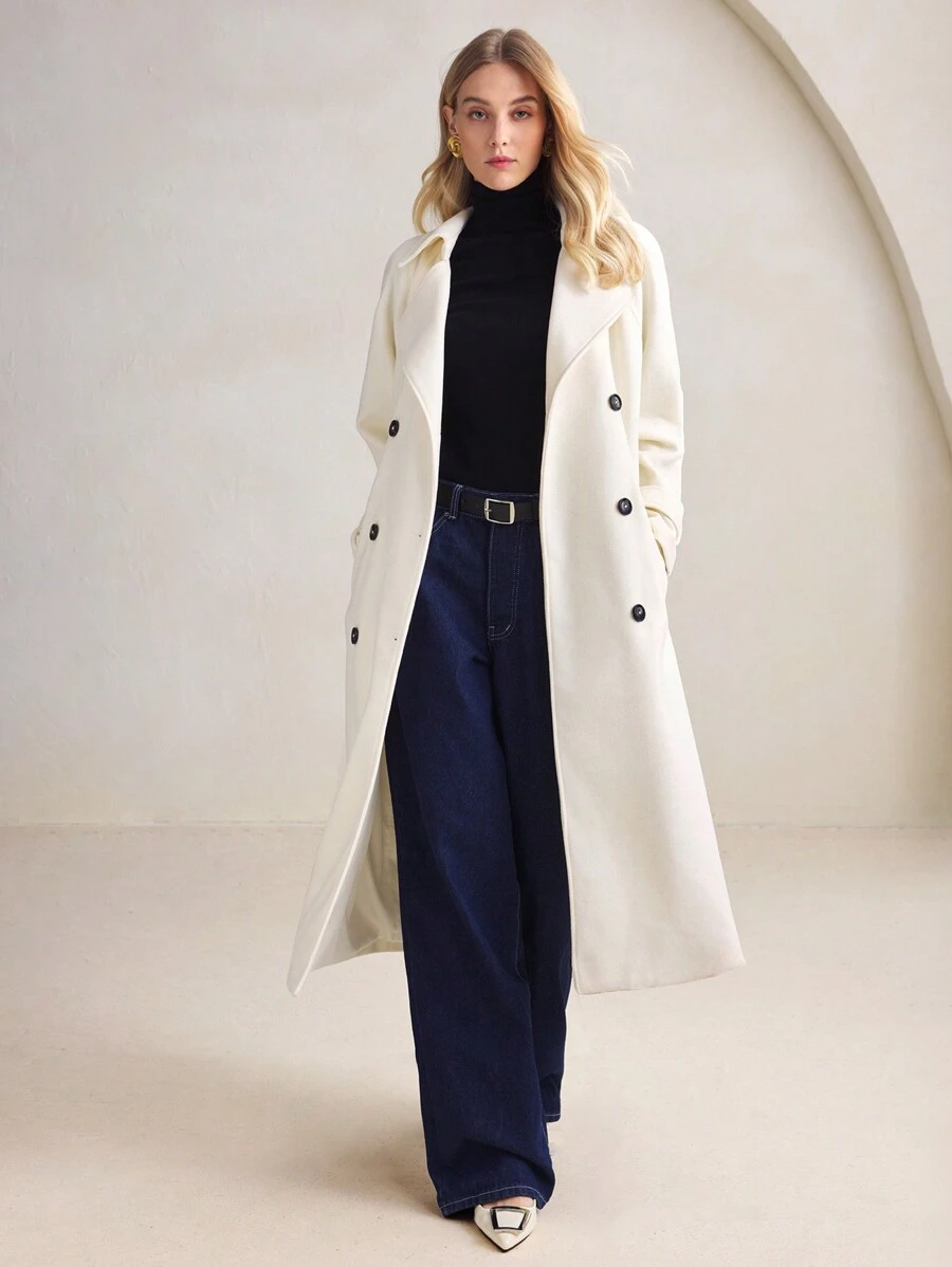 BizChic 女士复古红色衬里夹克，圣诞节、感恩节保暖长袖外套 - 米色 - 查看 1