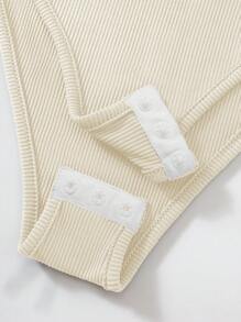 SHEIN Unity 简约时尚休闲日常紧身衣 - 杏色 - 查看 4