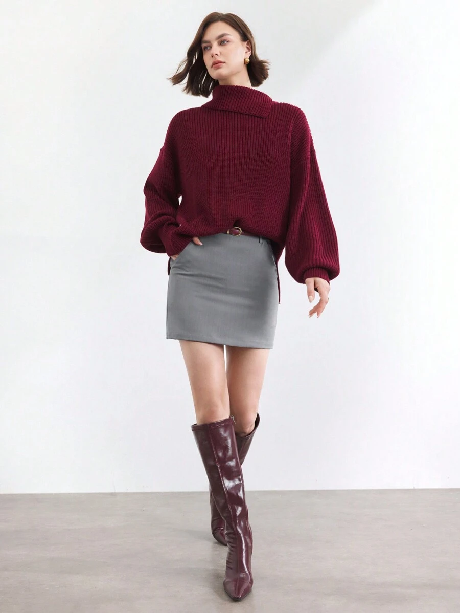 BizChic Szara Mini Spódnica, Eleganckie Biurowe/Dojazdowe Ubranie Dla Kobiet, Odpowiednie Na Nowy Rok, Randkę, Wiosnę/Lato