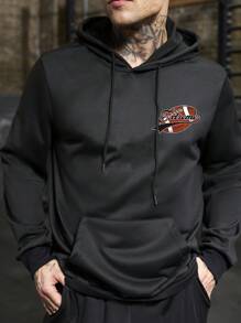 Manfinity Sport PWRUP Męska bluza z kapturem i długim rękawem, z nadrukiem w litery