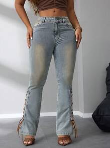 SHEIN SXY Women's Simple Fashion Casual Everyday Denim Jeans