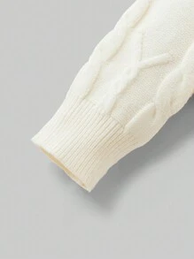 Ontre Pull tricoté ample et décontracté avec col rond, nœud et couleurs contrastées, pour jeune fille