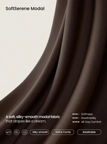 GLOWMODE Áo hoodie dài tay cỡ lớn Modal Silk Touch có khóa kéo nửa đầu thu - Màu nâu Sô-cô-la - Xem 5