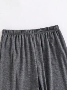 2 pièces/Set T-shirt à manches courtes col rond et pantalon pour garçon ado, style minimaliste pour porter au quotidien