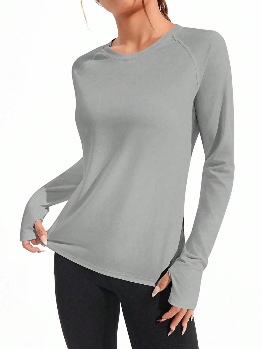 Easithlete Parte superior de tanque para hacer ejercicio con cuello simulado y dobladillo cruzado - Gris - Ver 1