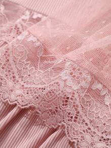DAZY Lace Patchwork Sexy V-Neck Long Nightgown