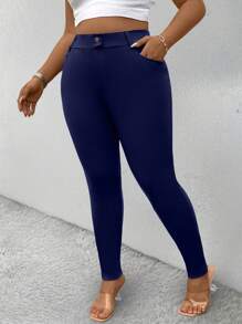 Inoviana 2pcs/Set Plus Size Elastic Slimming Leggings, Versatile And Figure Flattering - Multicolor - View 5
