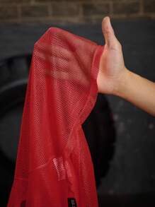 Powerista 女式纯色圆领短袖运动休闲T恤健身衫 - 酒紅色 - 查看 7