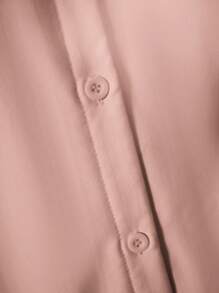 Girls' Casual All-Match Versatile White Long Sleeve Thermal Lined Shirt, Suitable For Autumn And Winter Wearing - Pink - View 5