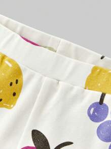 Maija Kids Maija Kids 年轻女孩水果图案紧身休闲打底裤