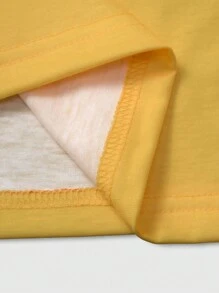 Aesthetic Post Camiseta holgada de hombre con estampado numérico casual, Camiseta de baloncesto holgada de color amarillo brillante con diseño de cuello en V clásico y letras y números de Los Ángeles en morado, Adecuado para uso casual de verano - Amarillo - Ver 6