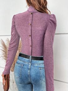 SHEIN Clasi 1 chiếc áo phông trơn màu thời trang thường ngày, mặc hàng ngày - Hồng - Xem 3