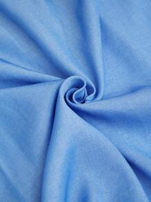 SHEIN Nursing Dress With Shirt Collar, Button Decor, And Drawstring Detail - Blue - View 8