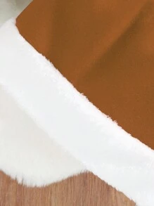 Baby Girl Holiday Plush Shawl & Mini Skirt Set - Brown - View 6