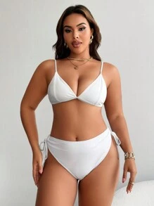 Swim SXY 2 件大码性感撞色比基尼泳裤 夏季 - 黑與白 - 查看 8