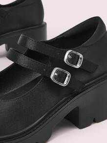 CUCCOO DOLLMOD Mocasines de mujer con cuña y plataforma de puntera redonda - Negro - Ver 7