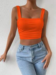 Chiquease Women's Simple Fashion Casual Everyday Camisole - Burnt Orange - View 5