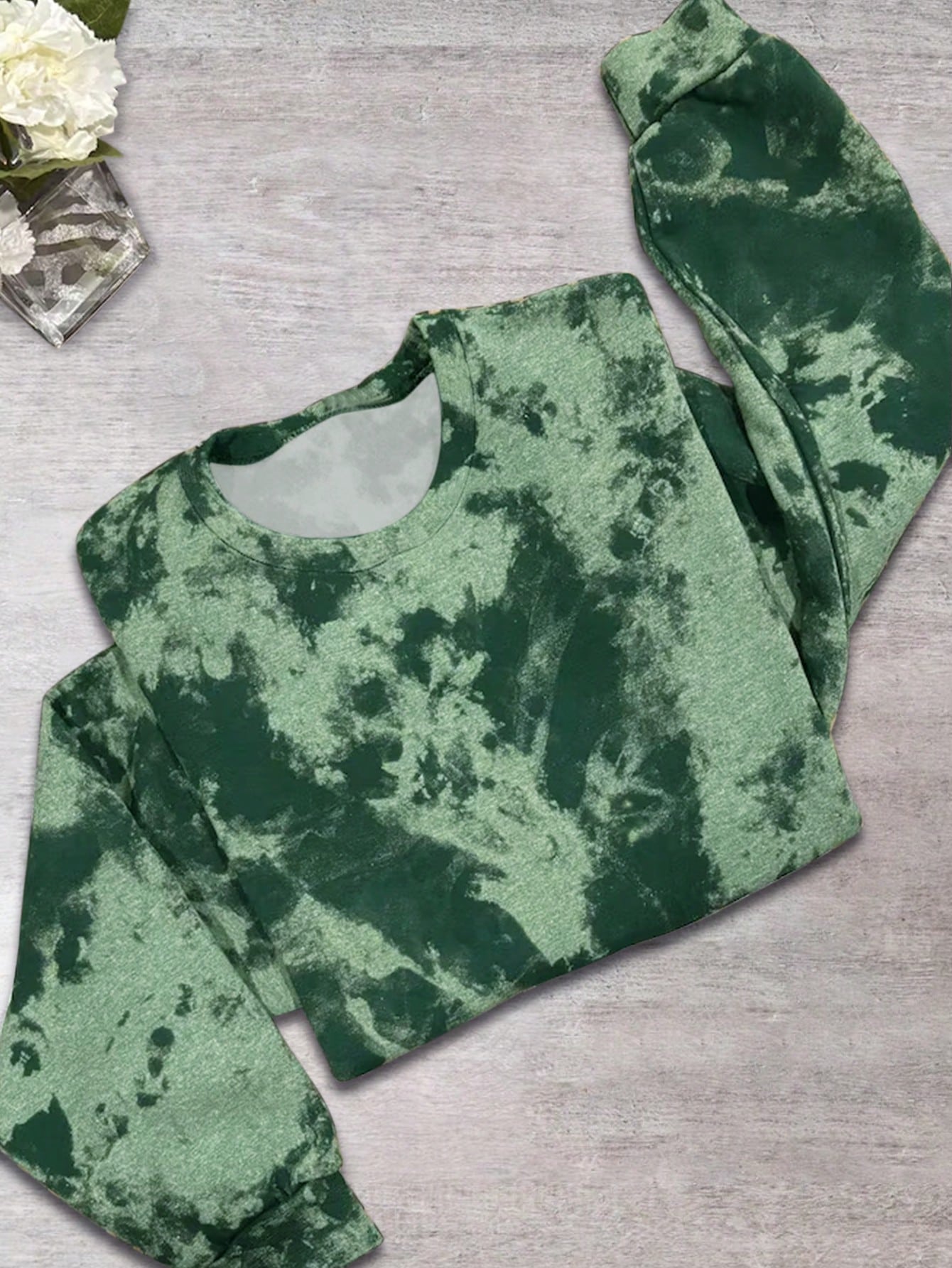 Men's Tie Dye Print Long Sleeve Casual Round Neck Sweatshirt, Autumn/Winter