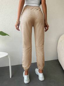 RueChic Women's Sweatpants With Drawstring Waist - Apricot - View 2