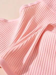 5 件装少女简约罗纹设计舒适内裤套装