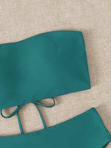 SHEIN Swim Women Bikini Set, Wireless, Reversible Summer - Green - View 4